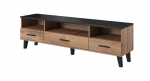 Cama RTV stand LOTTA 180cm wotan oak + mat black | LOTTA 1803S3K W | 5903815006340