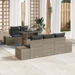 vidaXL 6-osaline aiam&ouml;&ouml;bli komplekt hall rattan, pol&uuml;ester | 3357832 | 8721288380357