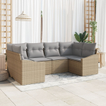 6-osaline aiam&ouml;&ouml;bli komplekt koos patjadega Beige pol&uuml;rotangist | 3346860 | 8721158964465