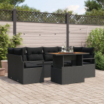 vidaXL 7-osaline aiam&ouml;&ouml;bli komplekt patjadega Black pol&uuml;rotangist akaatsiapuidust, vidaXL kahekohaline aiam&ouml;&ouml;bel patjadega Black pol&uuml;rotangist | 3349666 | 8721158997807
