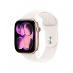 Pulkstenis Apple Watch Series 11 GPS 42mm Rose Gold Aluminium Case with Light Blush Sport Band - S/M | MEU04ET/A