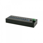 Exsys EXSYS EX-11230HMS 10 Port USB 3.2 Gen 1 HUB Din-Rail Kit und Wand VIA VL811+ Chipset | 4718359112300 | 4718359112300