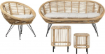 Beliani Zestaw ogrodowy rattanowy 3-osobowy naturalny MARATEA/ CESENATICO | 414407 Bel | 4255664837783