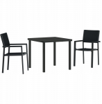 vidaXL 3-osaline s&ouml;&ouml;gitoa komplekt must kunstkiust | 3379149 | 8721288640765