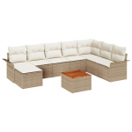 vidaXL 9-osaline aiam&ouml;&ouml;bli komplekt patjadega Beige pol&uuml;rotang Akatsia | 3347365 | 8721158974792