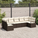 vidaXL 7-osaline aiam&ouml;&ouml;bli komplekt patjadega pruun s&uuml;nteetiline rattan | 3346528 | 8721158961143