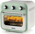 Ariete Hei&szlig;luftfritteuse und Mini-Ofen 3in1 Vintage Green (wei&szlig;/hellgr&uuml;n, 1.350 Watt, Garraum 16 Liter, mit Sichtfenster) | 4632GR | 8003705122444