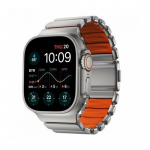 Nomad Stratos Band - titaanist rihm Apple Watch 49mm jaoks FKM-ga (looduslik titanium, ultra orange FKM) | NM011123858 | 856504011123