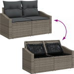 vidaXL 7-osaline aiam&ouml;&ouml;bli komplekt pol&uuml;rotangist koos patjadega Grey | 3355538 | 8721288358097