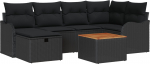 vidaXL 7-osaline aiam&ouml;&ouml;bli komplekt patjadega Black pol&uuml;rotangist | 3360817 | 8721288409362