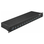 DELOCK 19" Industrie HUB 13x USB 3.1 Gen 1 Typ-A 1x Typ-B | 64039 | 4043619640393