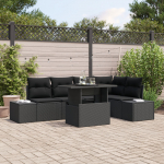 vidaXL aiam&ouml;&ouml;bli komplekt patjadega must pol&uuml;ester rattan | 3349189 | 8721158993038
