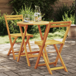 vidaXL 3-osaline kokkupandav bistroo komplekt akatsiapuust | 4105500 | 8721158784728