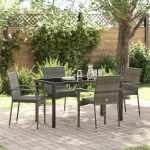 vidaXL aia m&ouml;&ouml;bli komplekt 5-osaline koos patjadega Grey pol&uuml;et&uuml;leenist rattan | 3380094 | 8721288650146