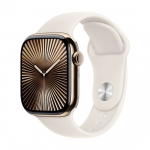 Watch Apple Watch Series 10 GPS + Cellular 46mm Gold Titanium Case with Sport Band M/L - Starlight | MWYY3QL/A | 195949566363