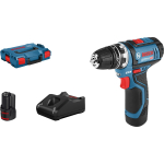 Bosch Powertools Akku-Bohrschrauber GSR 12V-15 FC Professional, 12Volt (blau/Black, 2x Li-Ionen Akku 2,0Ah, in L-BOXX) | 06019F6001 | 3165140847698