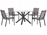 Zestaw ogrodowy dla 4 os&oacute;b MALETTO/BUSSETO Szkło Black | 586288 Bel | 4069605004710