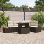 vidaXL 6-osaline aiam&ouml;&ouml;bli komplekt pruun rattan | 3357921 | 8721288381248