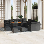 Aiam&ouml;&ouml;bli komplekt 13-osaline patjadega Black Polyrattan Acacia, 2-kohaline aiam&ouml;&ouml;bel patjadega Black Polyrattan, aiam&ouml;&ouml;bli s&ouml;&ouml;gikomplekt 3-osaline patjadega Black Polyrattan Acacia | 3362184 | 8721288423030