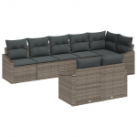 vidaXL 8-osaline aiam&ouml;&ouml;bli komplekt patjadega Grey pol&uuml;rotang | 3355438 | 8721288357090