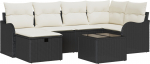 vidaXL 7-częściowy zestaw sof ogrodowych z poduszkami Black Polirattan | 3360318 | 8721288404374