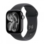 Apple Watch Series 11 GPS + Cellular 46mm Jet Black alumiiniumkorpus, Black spordirihm M/L EL MFC44 | MFC44LWA | 195950476040