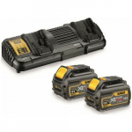 Dewalt XR FLEXVOLT Akku Starterkit DCB132T2, inkl. 2x Akku 54Volt 2Ah (gelb/Black, 54Volt 2Ah oder 18Volt 6Ah, Doppel-Schnellladeger&auml;t DCB132) | DCB132T2-QW | 5035048640722