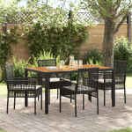 vidaXL 5-osaline aiam&ouml;&ouml;bli komplekt koos patjadega, must s&uuml;nteetiline rattan | 3334903 | 8721158891235