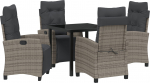 vidaXL 5-osaline aiam&ouml;&ouml;bli komplekt hall PE rattan | 3380436 | 8721288653567