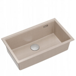 LOGAN 110 GraniteQ zlewozmywak pearl beige 76x45x23,5 cm 1-komorowy wpuszczany z syfonem manualnym stal szlachetna | brak | 5906954200181