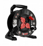 Pikendusjuhe rull EXTREME LINE 4 pistikupesa IP44 16A H05RR-F 3x2,5 20m Black W-100025 | W-100025 | 5902273430377