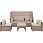 Shumee 5-kohaline aiakomplekt rotangist koos varikatuseta Beige | 270960 | 4251682267229