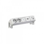 Triton BACHMANN DESK2 ALU WIT 2xCEE7/3 1xSwitch 1xUSB A/C 22W 0,2m | 4057298124747 | 4057298124747