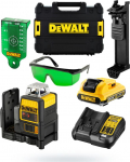 Dewalt Linienlaser 2x360&deg; DCE0811D1G, 10,8Volt (Black/gelb, Li-Ion Akku 2,0Ah, gr&uuml;ne Laserlinien, Koffer) | DCE0811D1G-QW | 5035048644058