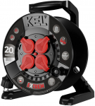 Pikendusjuhe rull EXTREME LINE 4 pistikupesa IP44 16A H07BQ-F 3x2,5 20m Black W-100084 | W-100084 | 5902273425441