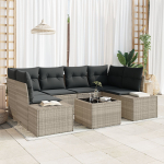 vidaXL 7-osaline helehallide patjadega aiam&ouml;&ouml;bli komplekt, rattan | 3355631 | 8721288359025