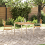 vidaXL 3-osaline s&ouml;&ouml;gilauakomplekt tahke akaatsiapuust, s&ouml;&ouml;gilaud 90x90x74,5 cm, 2 tugevat aiatooli tahke akaatsiapuust ja terasest | 3334773 | 8721288461469