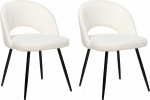 Beliani Boucle Krzesło do jadalni Zestaw 2 White ONAGA | 412839 Bel | 4255664836809