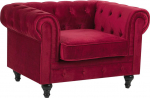 Beliani Velūra krēsls Red CHESTERFIELD | 214067 | 4251682248167
