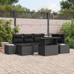 vidaXL Aiam&ouml;&ouml;bli komplekt 7-osaline Black Rotang, Pol&uuml;ester | 3349219 | 8721158993335