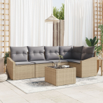 vidaXL 6-osaline aiam&ouml;&ouml;bli komplekt Beige ja Grey Rotang | 3355399 | 8721288356703