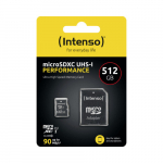 Intenso microSDXC 512GB C10 UHS-I professionaalne m&auml;lukaart + adapter | 3433493 | 4034303037674