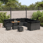 Aiatoolide komplekt 13 osaga, patjadega, Black Polirattan Akacja, Aia s&ouml;&ouml;gikomplekt 3 osaga, patjadega, Black Polirattan Akacja | 3361544 | 8721288416636