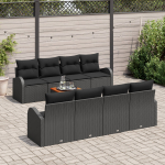 9-osaline vidaXL aiam&ouml;&ouml;bli komplekt koos patjadega Black pol&uuml;rotang akatsia | 3356224 | 8721288364951