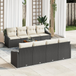 vidaXL 7-osaline aiam&ouml;&ouml;bli komplekt patjadega Black pol&uuml;rotang akatsia | 3356472 | 8721288367433
