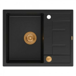 Zlewozmywak GraniteQ MORGAN 116 GraniteQ zlewozmywak pure carbon z syfonem Push To Open kol. miedziany 1-komorowy z/o + zaczepy 4 szt | brak | 5904310996945