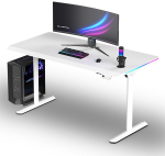 Biurko Ultradesk Biurko dla gracza QUEST, 140x70cm, 72-120cm, biały-biały | UD-QST-FRWT/DTWT | 8590274026179