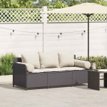 vidaXL Aiatool diivan patjadega, 3-kohaline, must, pol&uuml;rattan | 4104172 | 8721158656117