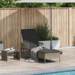 vidaXL P&auml;evitustool halli ja tumehalliga PE rotangist 157 x 55 x 92 cm | 365427 | 8721012309241