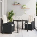 vidaXL 3-osaline aiam&ouml;&ouml;bli komplekt pruun rattan pol&uuml;meerist patjadega | 3380379 | 8721288652997